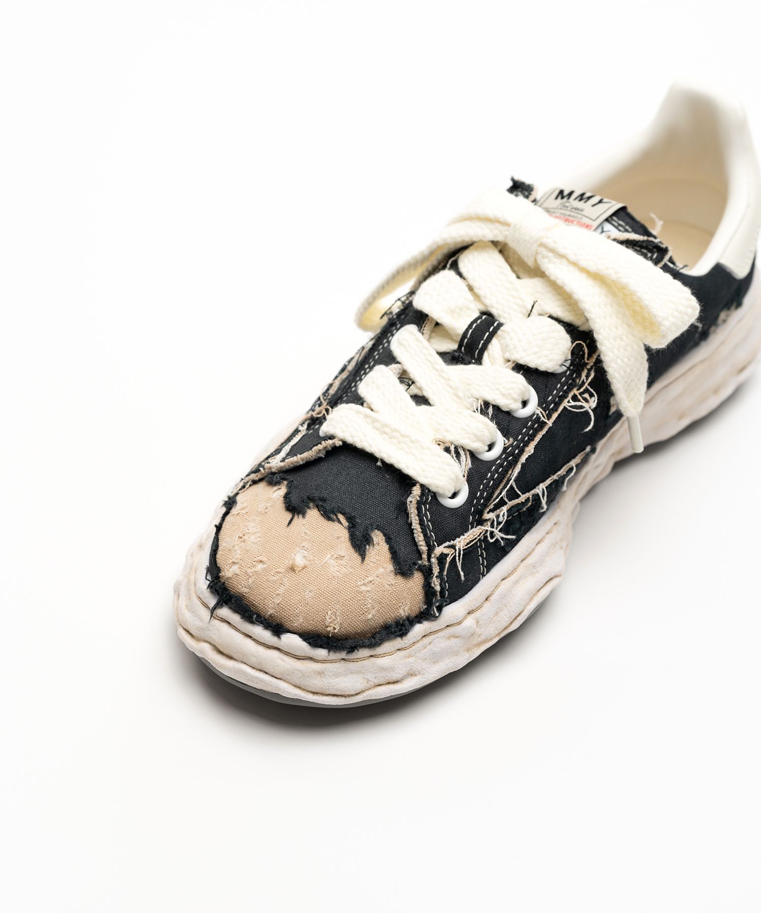 "CHARLES" OG Sole Ripped Overdye Canvas Low-top Sneaker