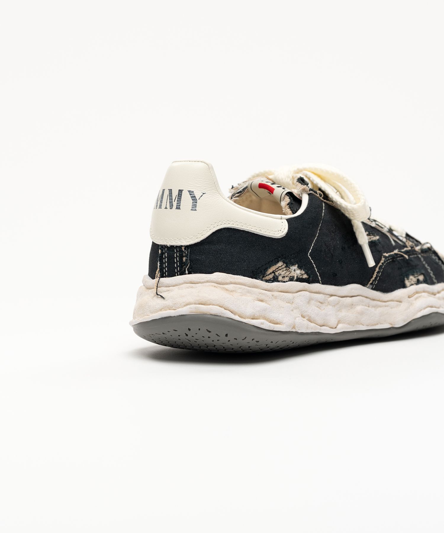 "CHARLES" OG Sole Ripped Overdye Canvas Low-top Sneaker