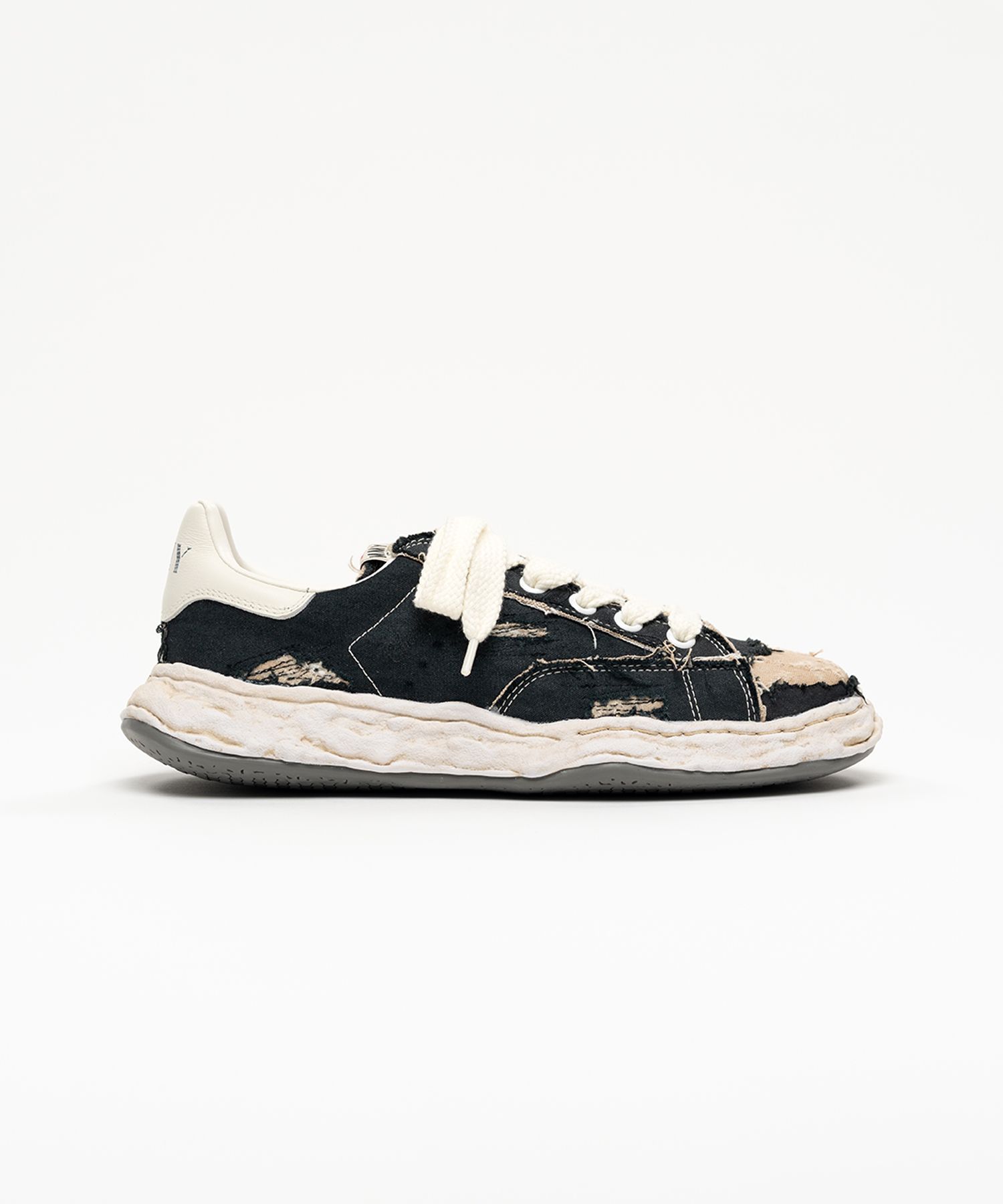 "CHARLES" OG Sole Ripped Overdye Canvas Low-top Sneaker