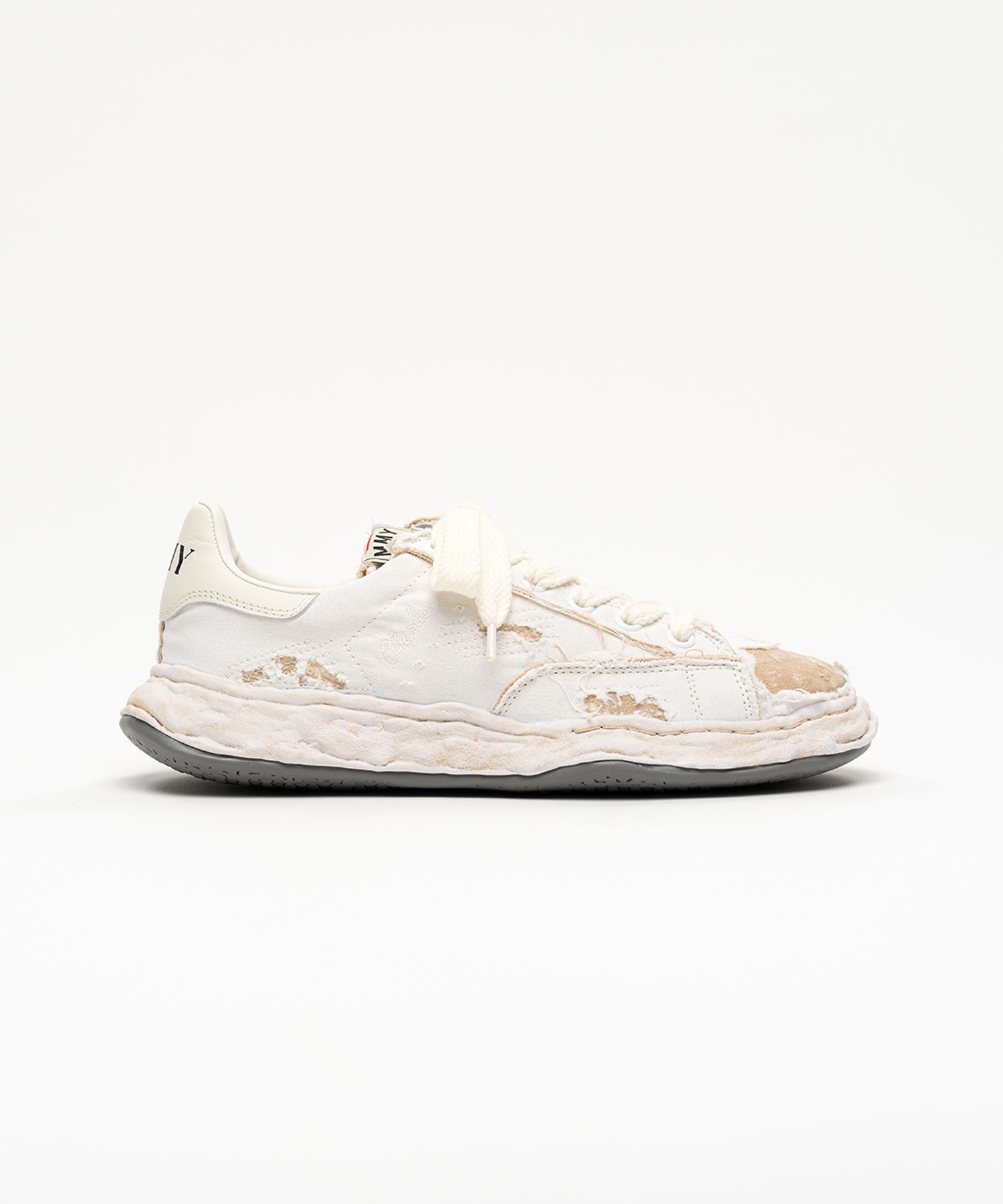 "CHARLES" OG Sole Ripped Overdye Canvas Low-top Sneaker