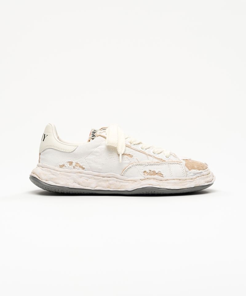 "CHARLES" OG Sole Ripped Overdye Canvas Low-top Sneaker