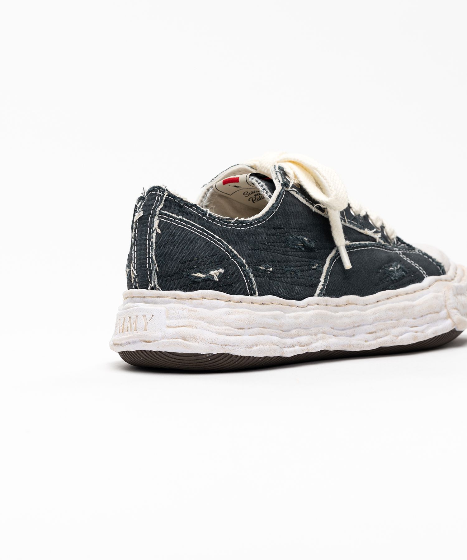 "PETERSON23" OG Sole Ripped Overdye Canvas Low-top Sneaker