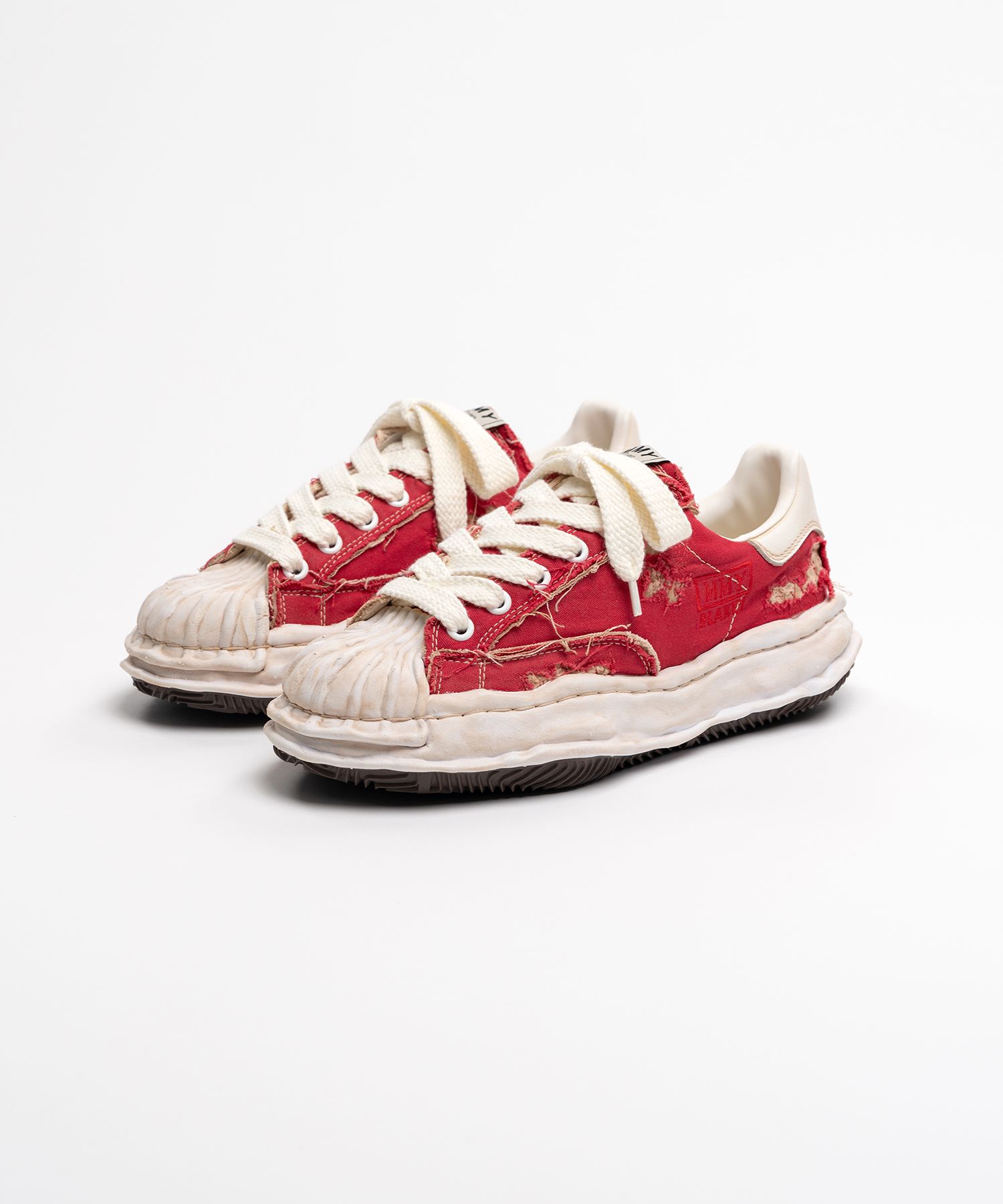 "BLAKEY" OG Sole Ripped Overdye Canvas Low-top Sneaker