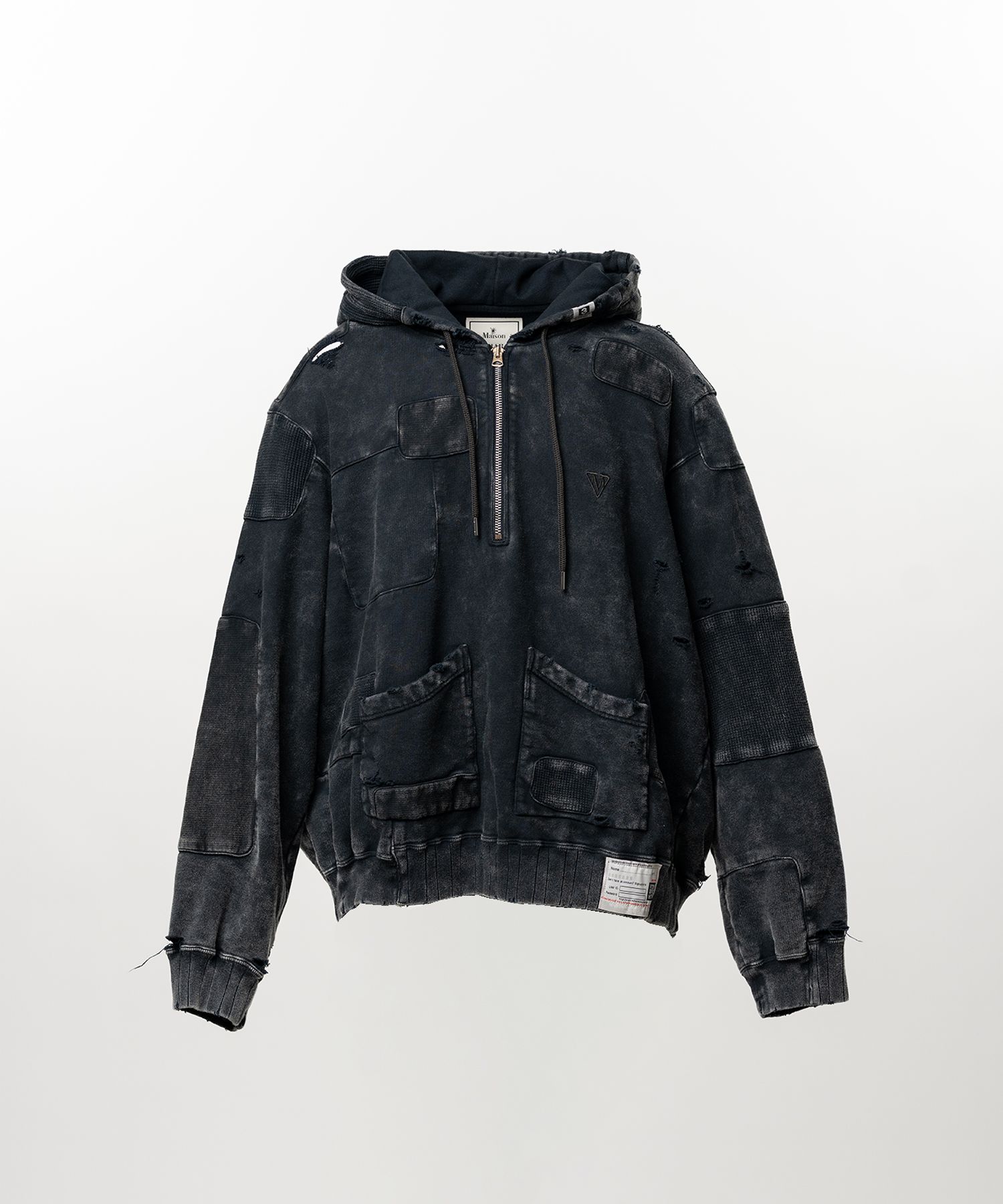 Bleached Repair Half Zip Hoodie