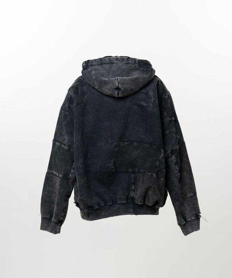 Bleached Repair Half Zip Hoodie