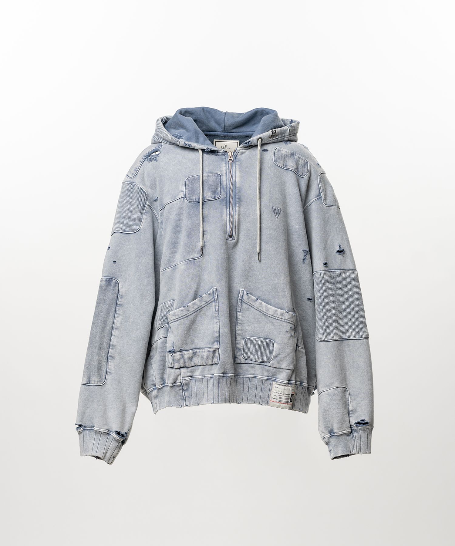 Bleached Repair Half Zip Hoodie