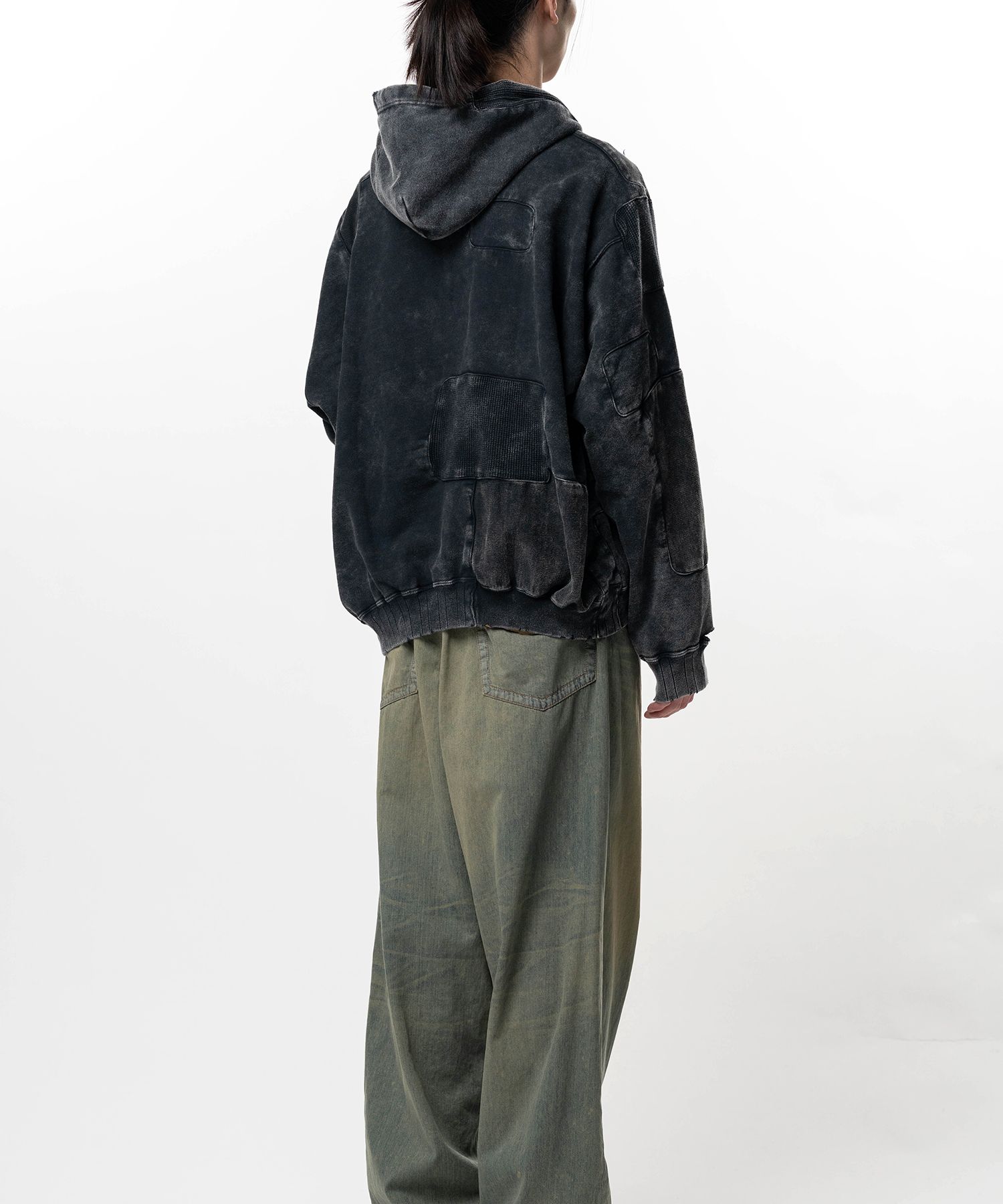 Bleached Repair Half Zip Hoodie