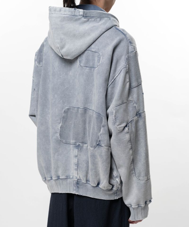 Bleached Repair Half Zip Hoodie