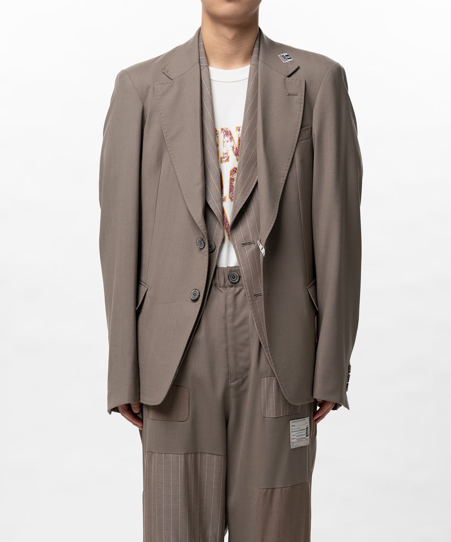 Front Layered Wool Jacket