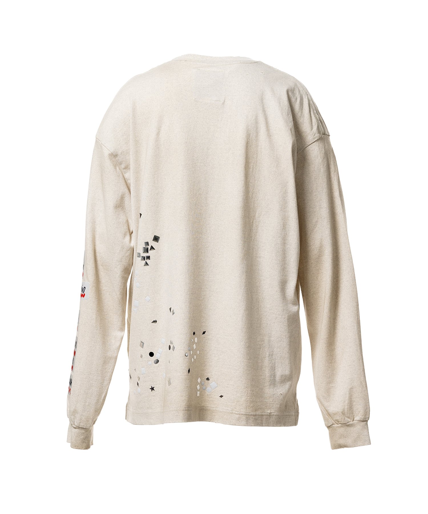 Embellished Sticker Long Sleeve T-shirt