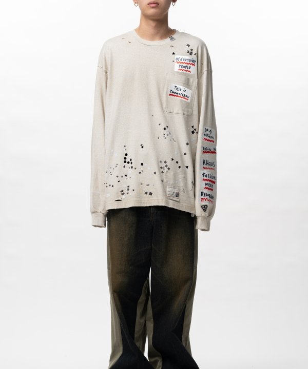 Embellished Sticker Long Sleeve T-shirt