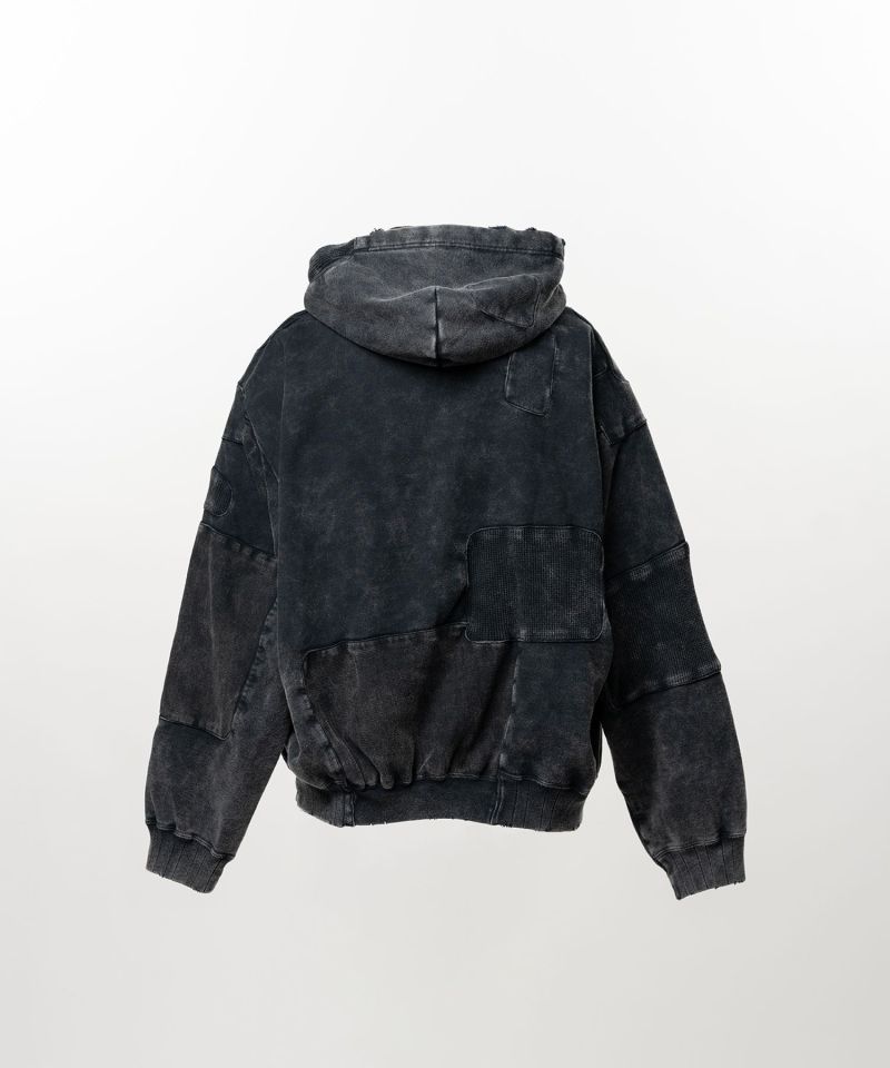 Bleached Repair Zip-Up Hoodie