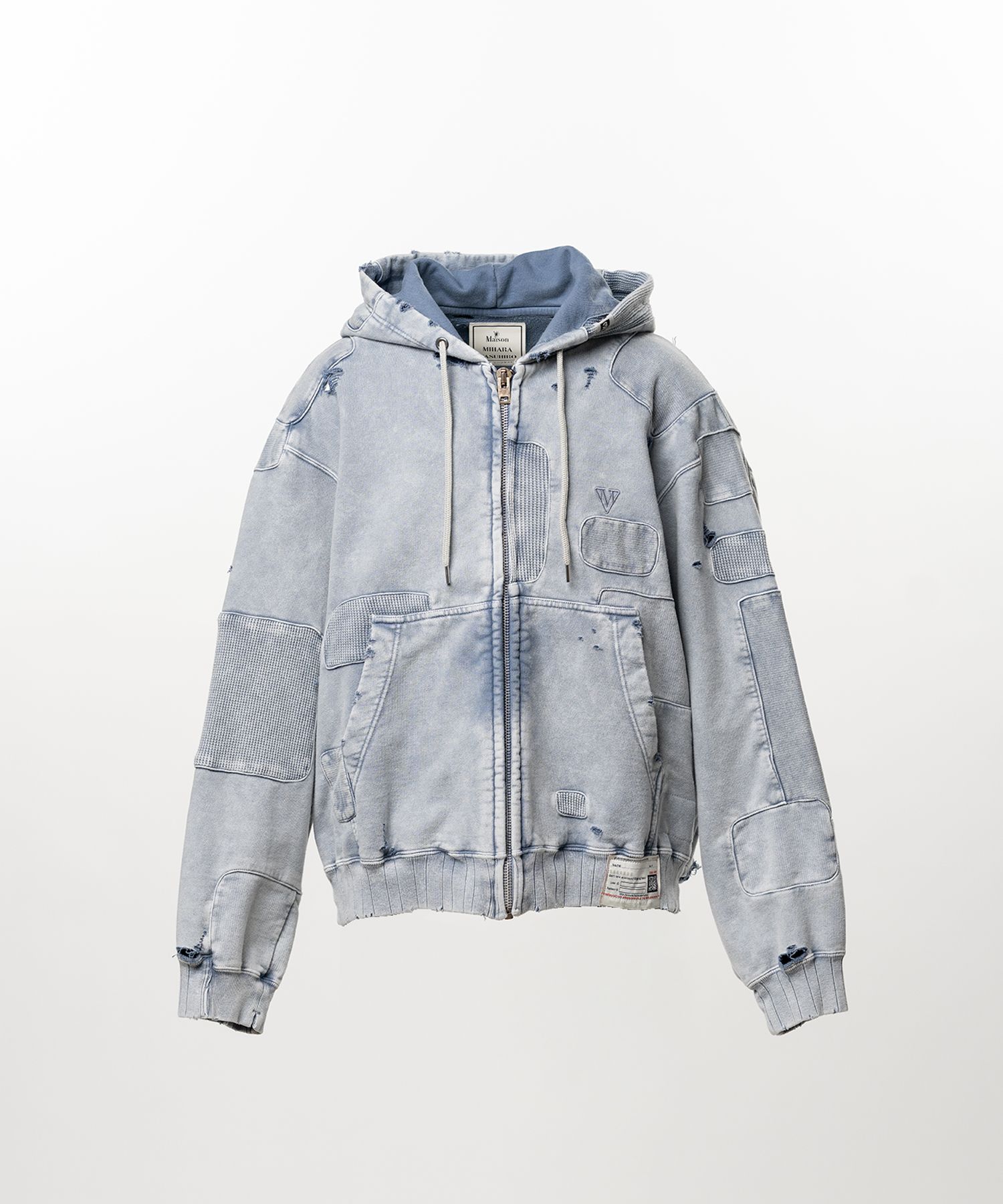 Bleached Repair Zip-Up Hoodie