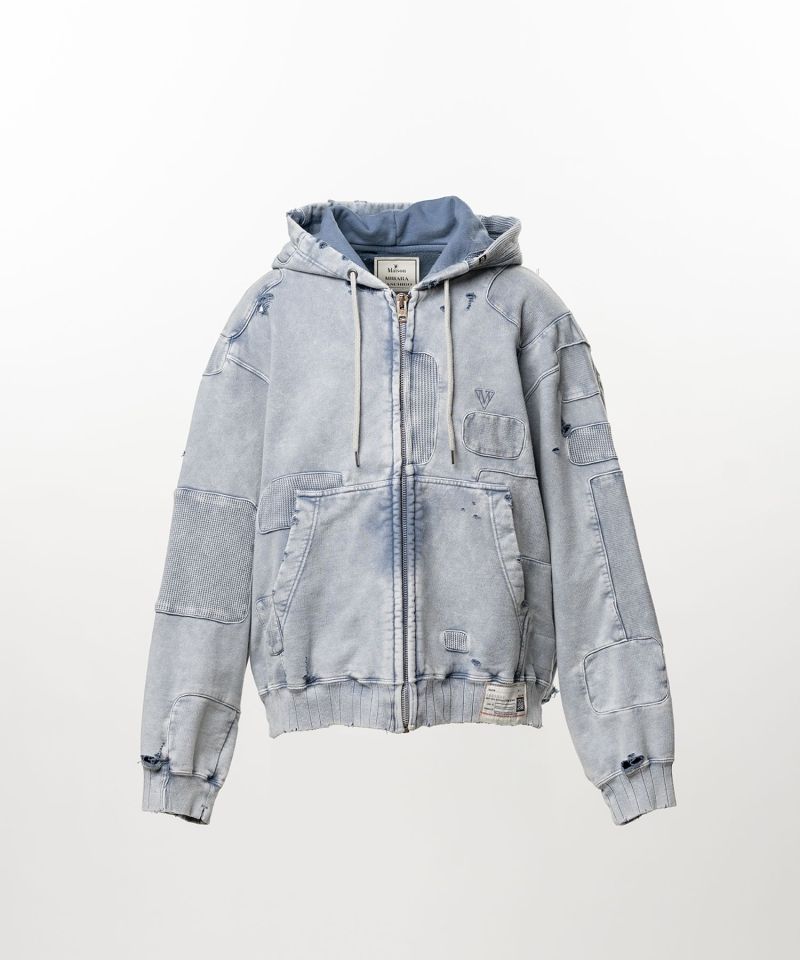Bleached Repair Zip-Up Hoodie