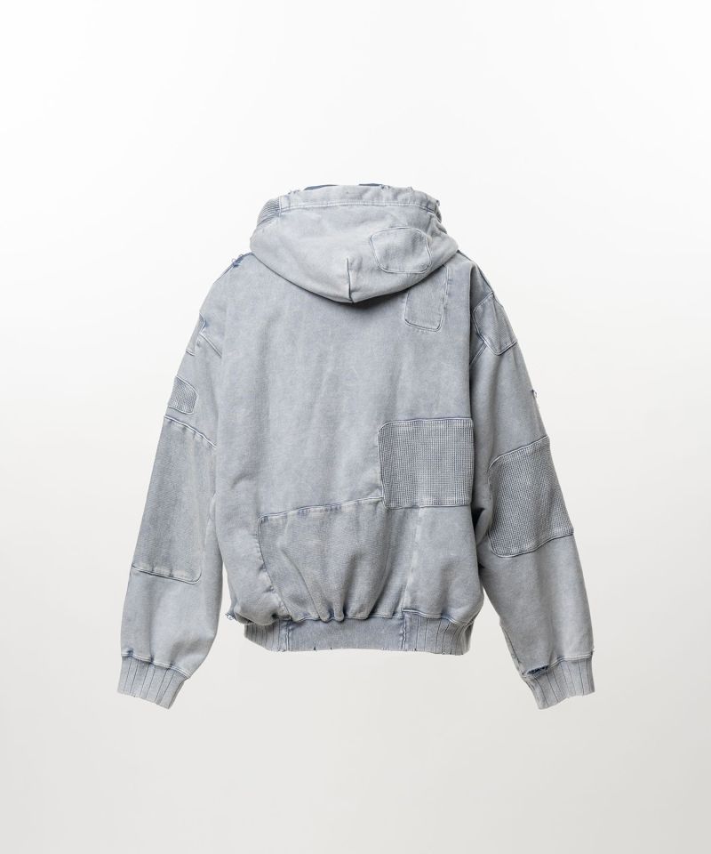 Bleached Repair Zip-Up Hoodie