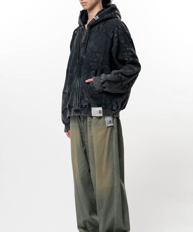 Bleached Repair Zip-Up Hoodie