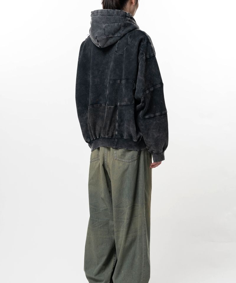 Bleached Repair Zip-Up Hoodie
