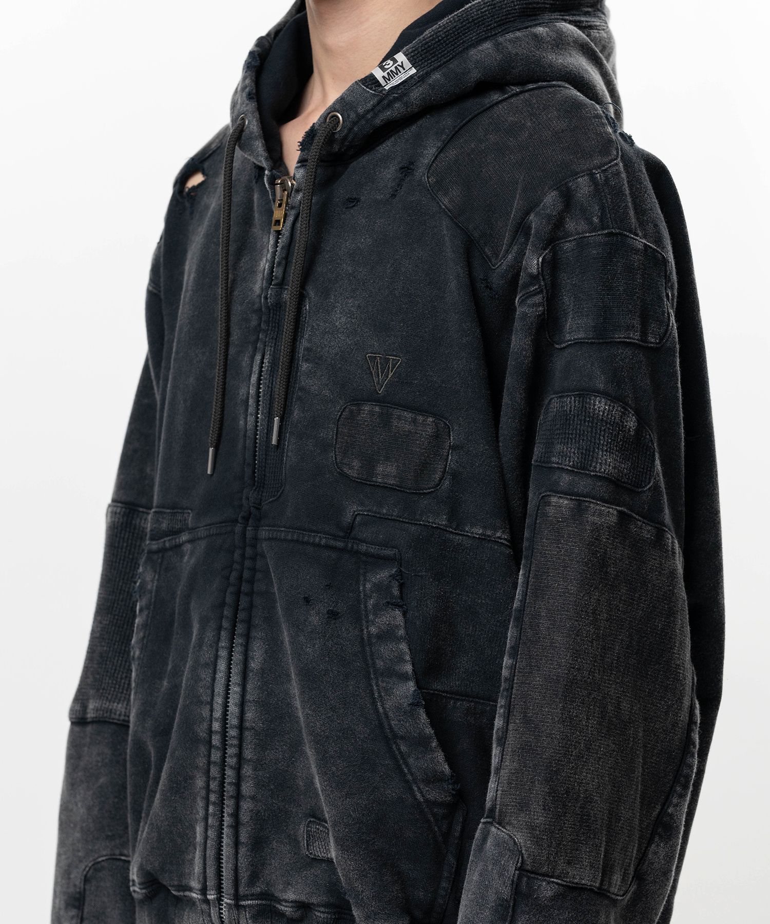 Bleached Repair Zip-Up Hoodie