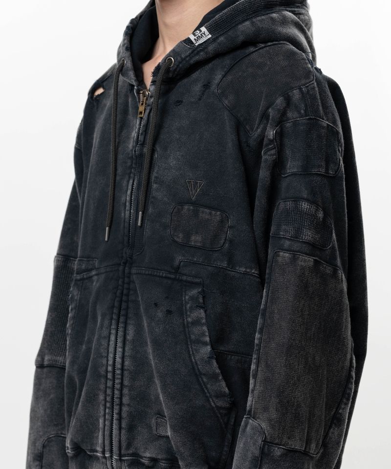 Bleached Repair Zip-Up Hoodie