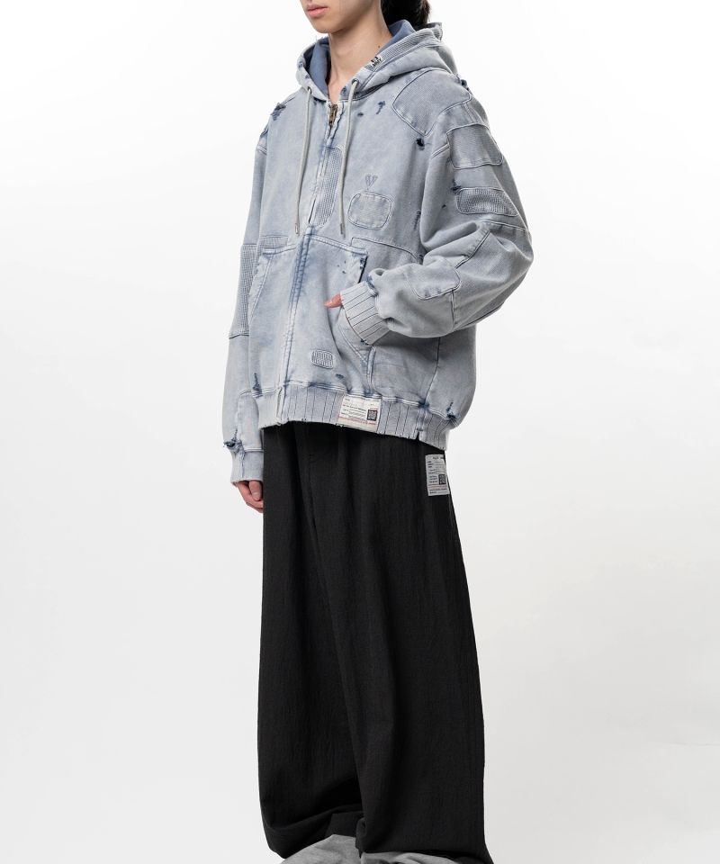 Bleached Repair Zip-Up Hoodie