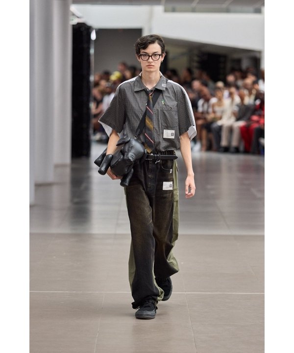 Front Back Combined Denim Pants