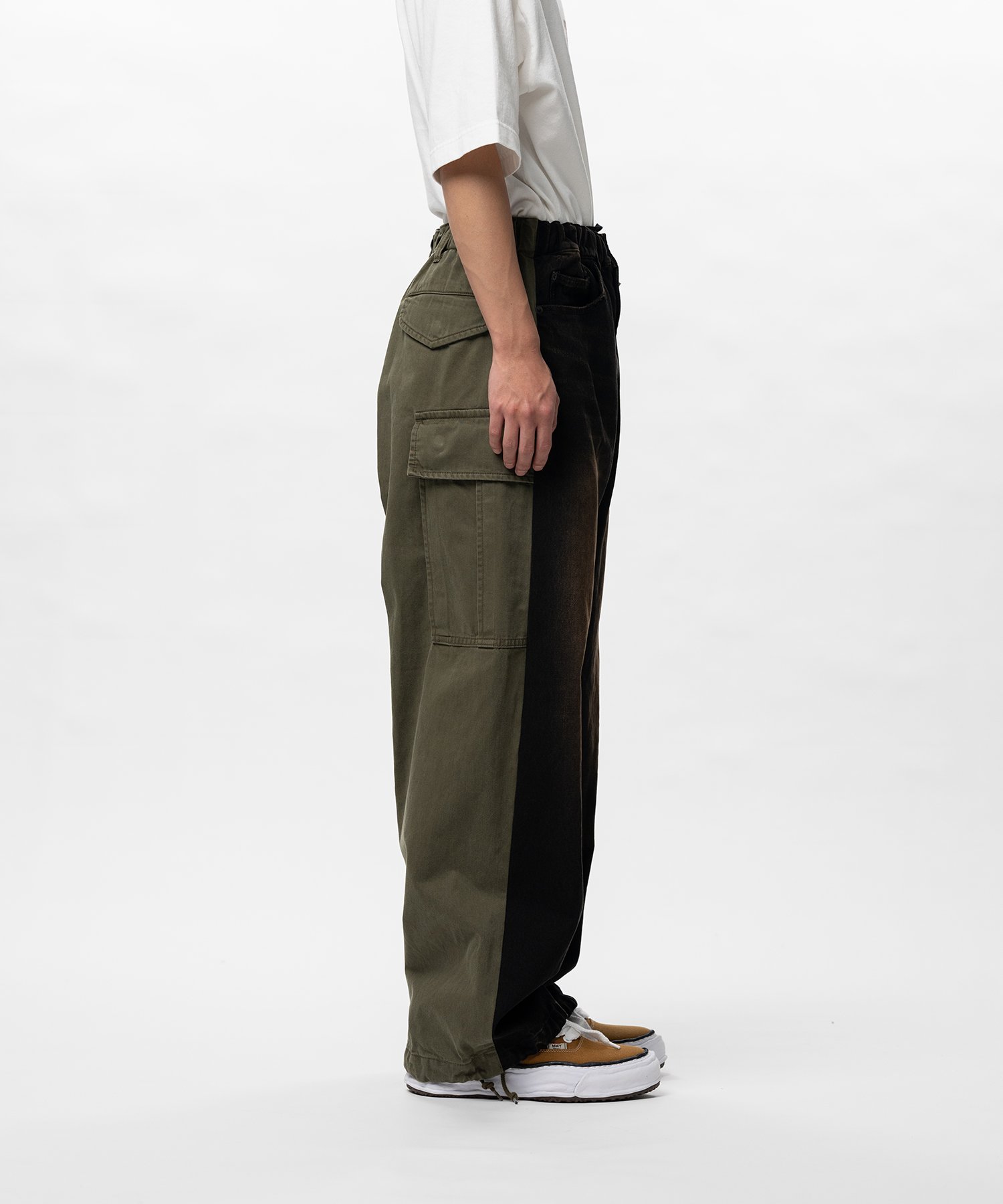 Front Back Combined Denim Pants