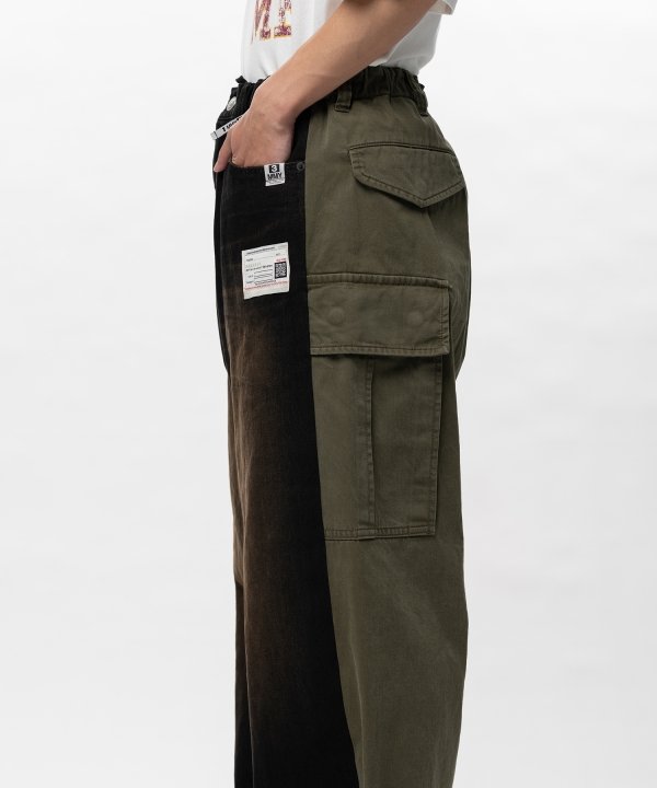 Front Back Combined Denim Pants