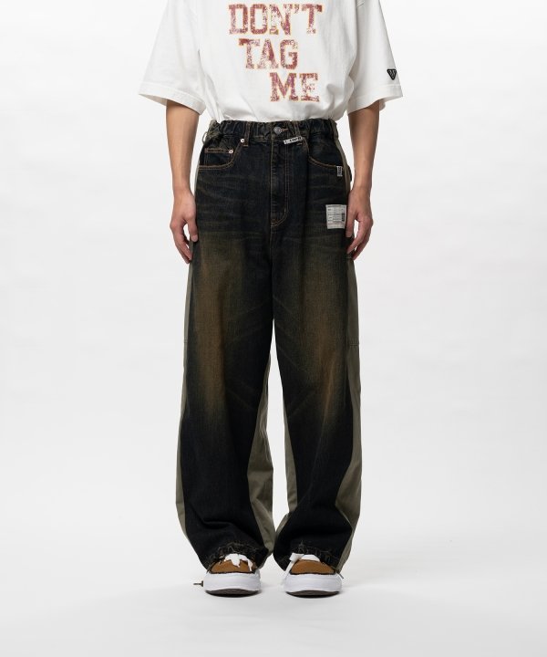 Front Back Combined Denim Pants