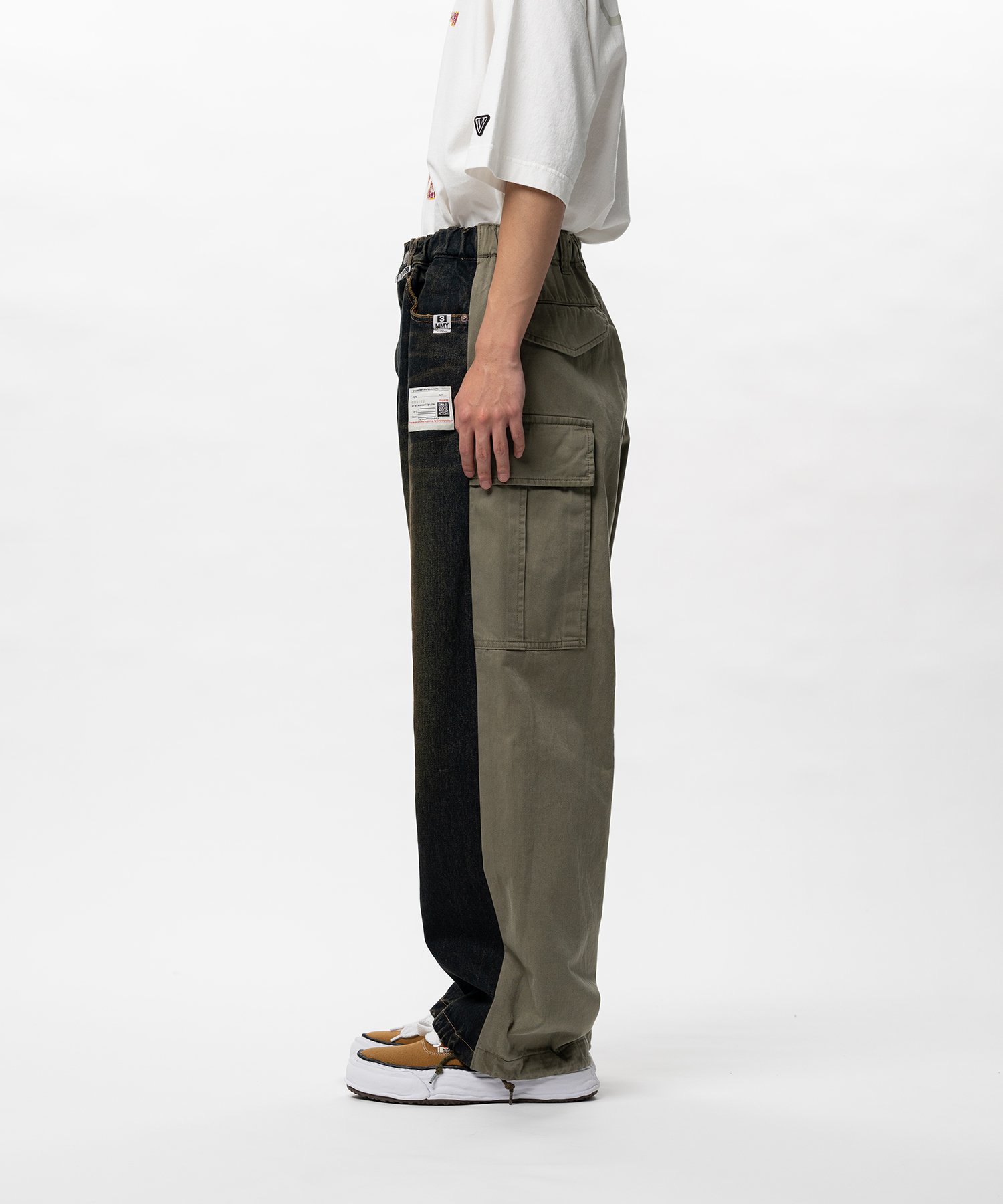 Front Back Combined Denim Pants