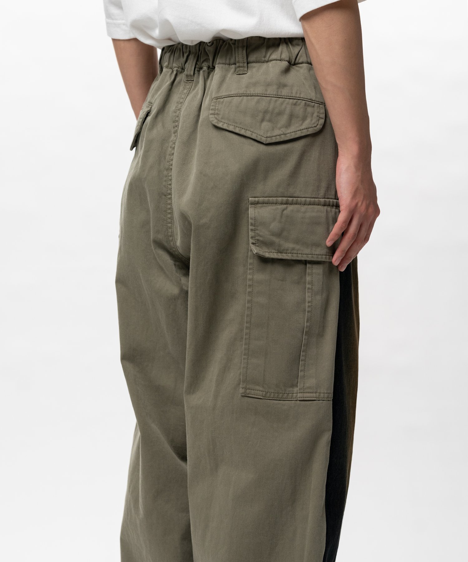 Front Back Combined Denim Pants