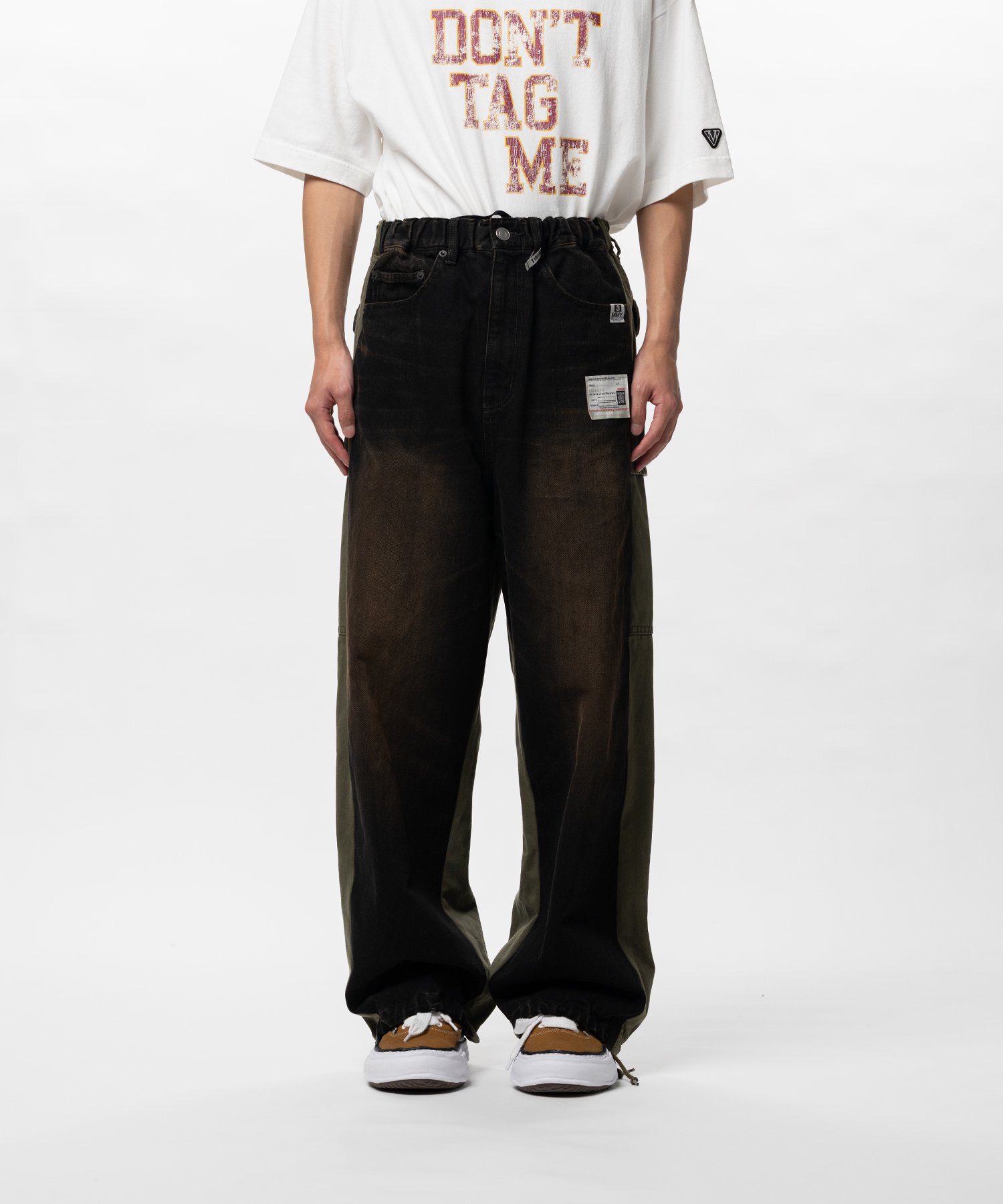 Front Back Combined Denim Pants