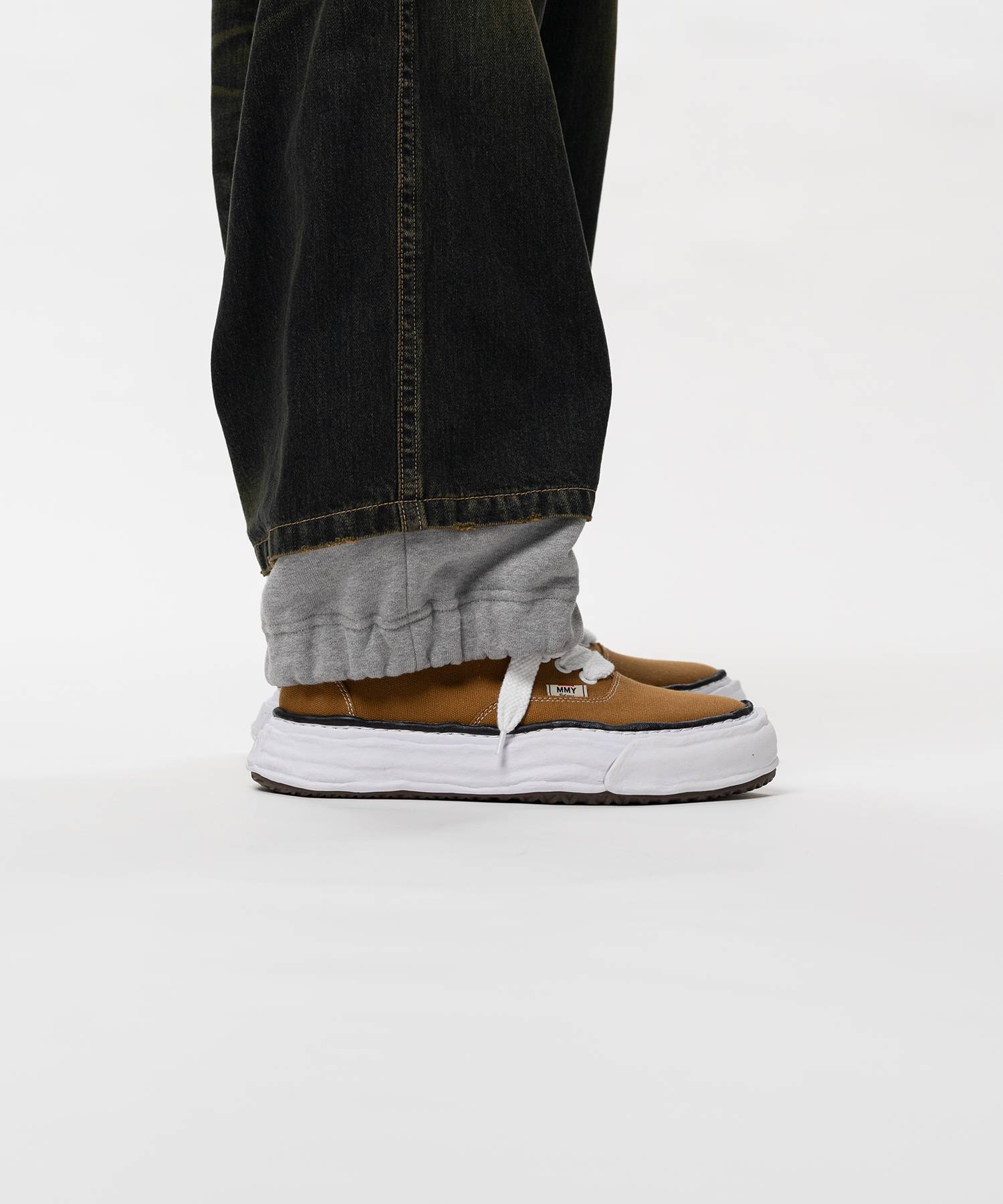 Sweat Pants Combined Denim Pants