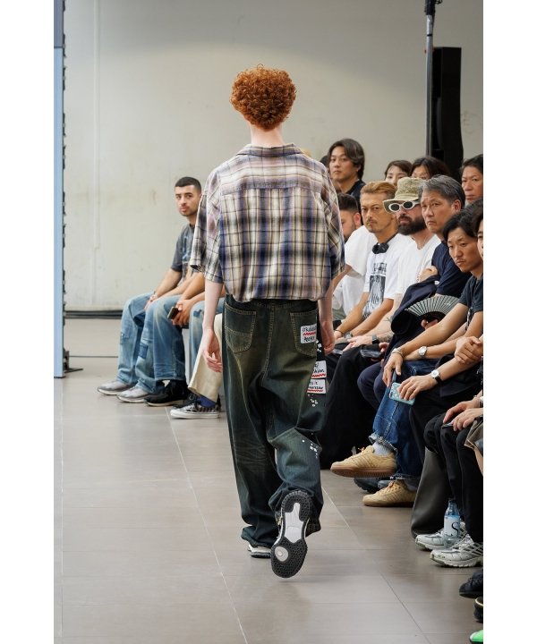 Embellished Sticker Denim Pants