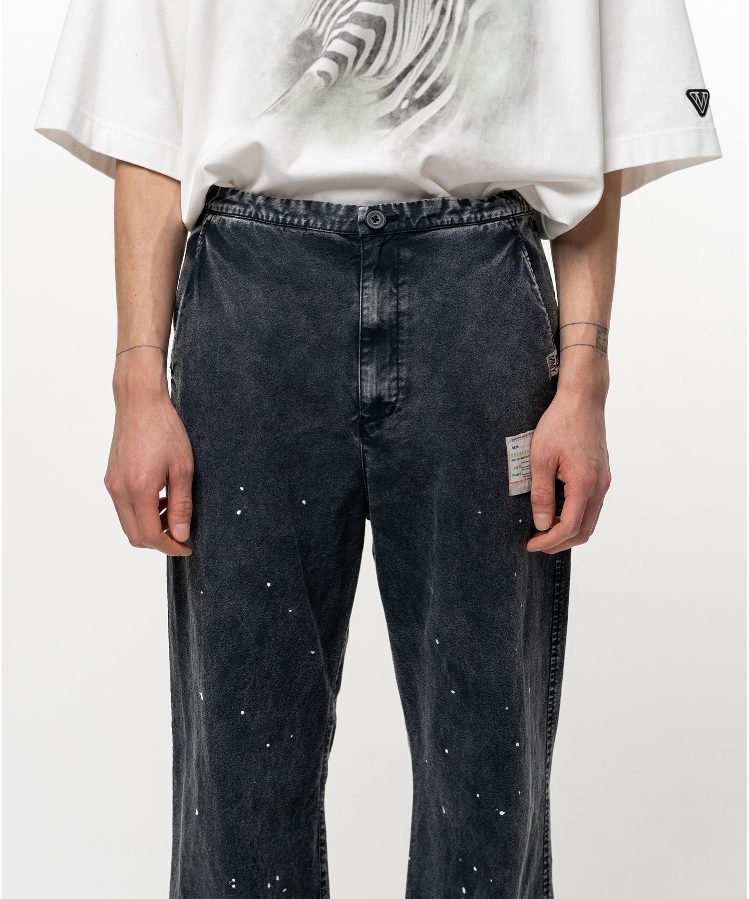 Distressed Cotton Linen Pants