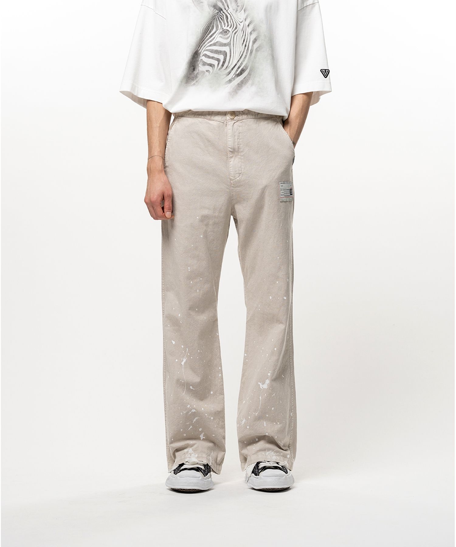 Distressed Cotton Linen Pants