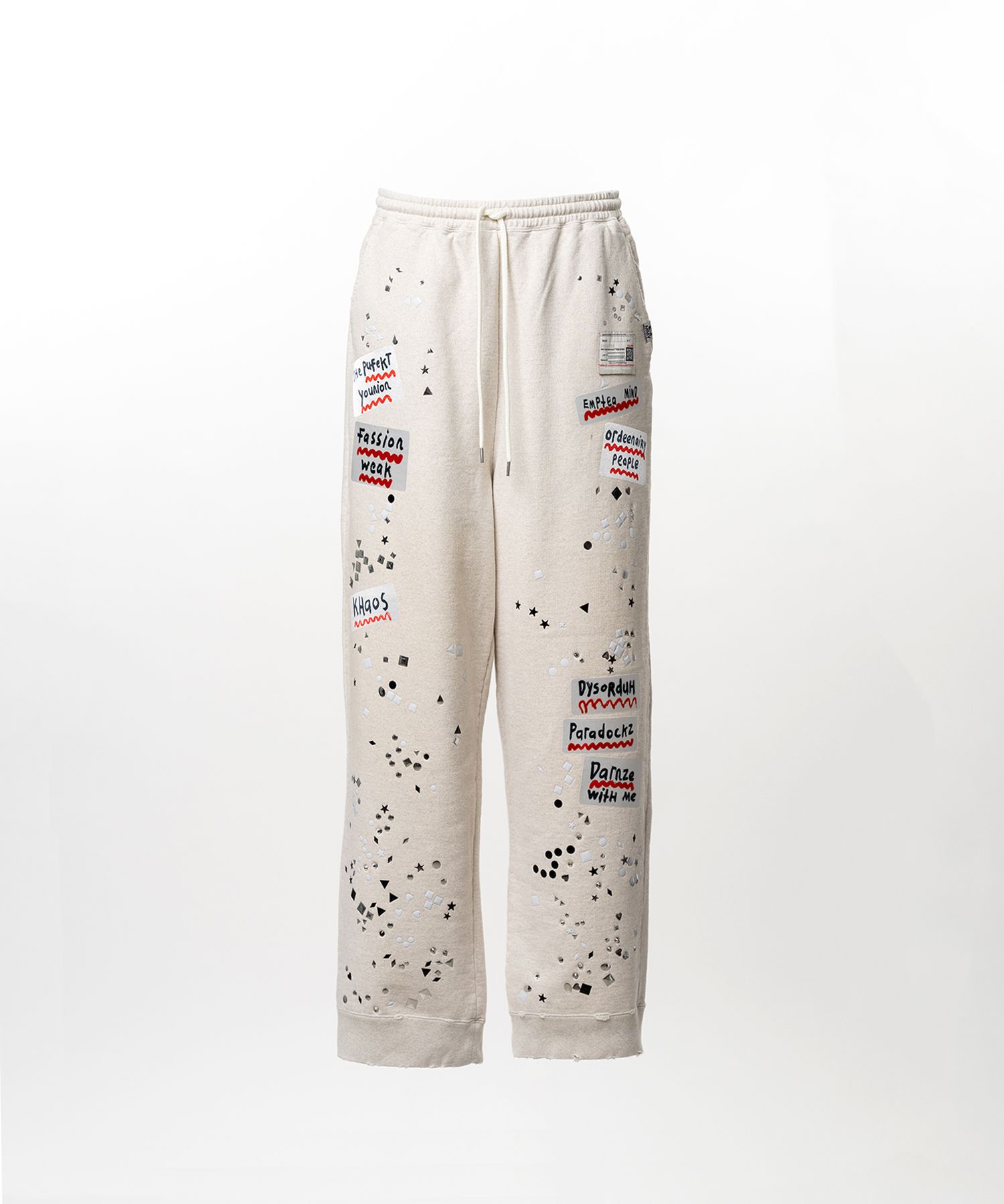 Embellished Sticker Sweat Pants