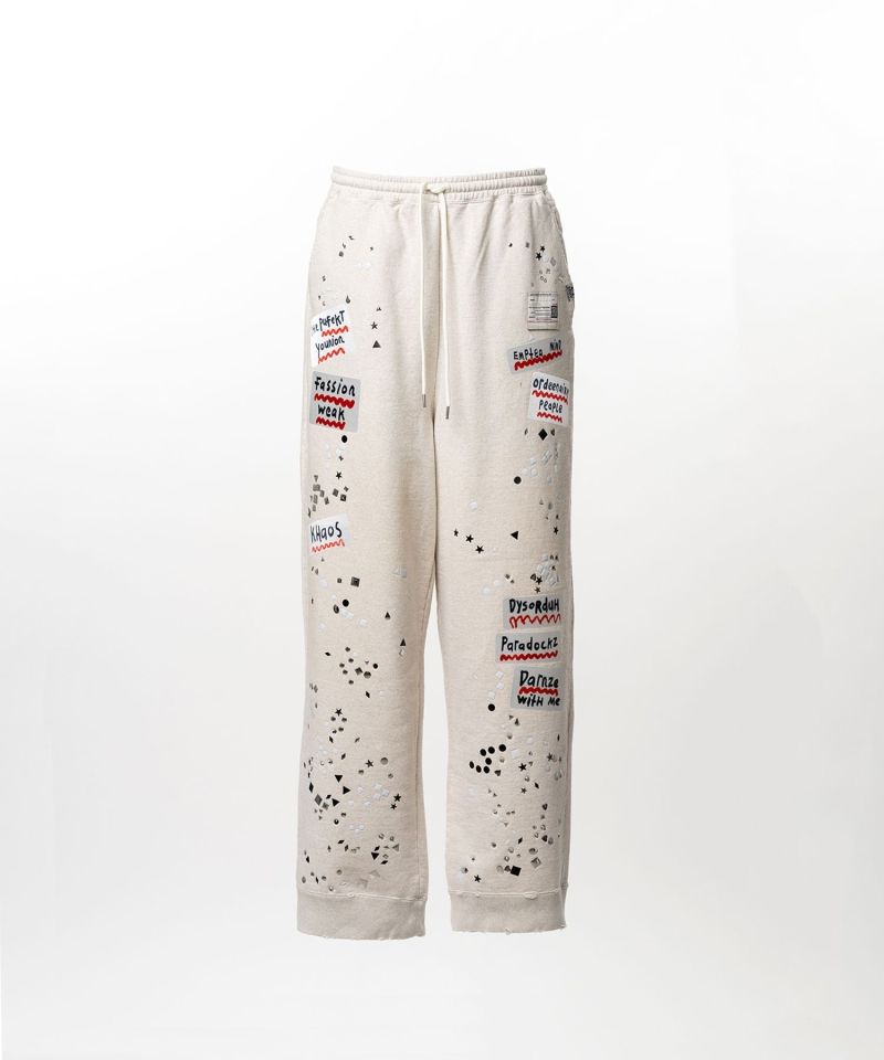 Embellished Sticker Sweat Pants