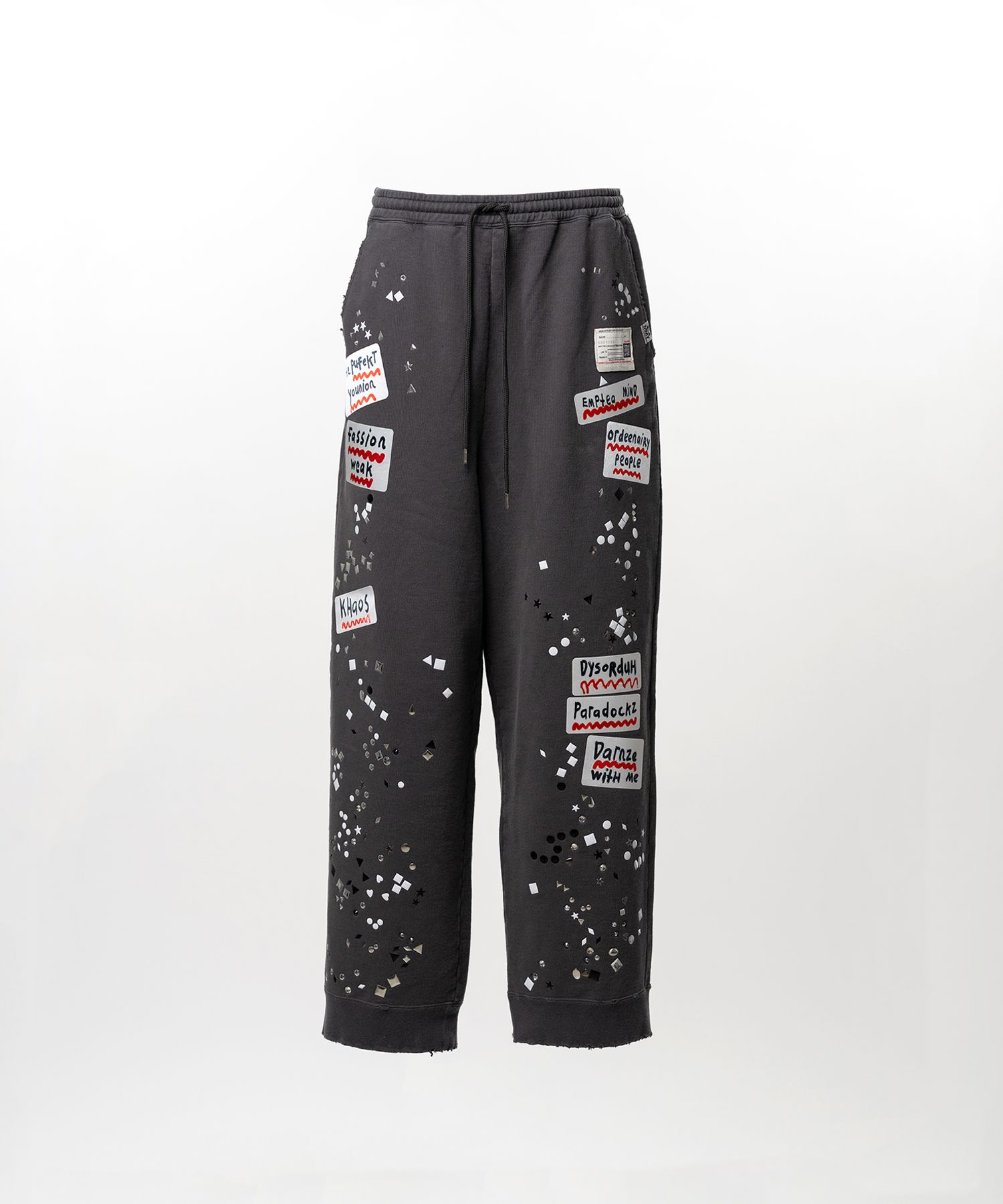 Embellished Sticker Sweat Pants
