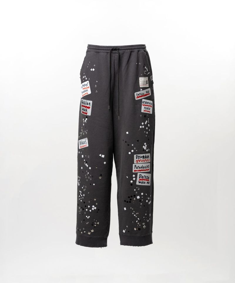 Embellished Sticker Sweat Pants