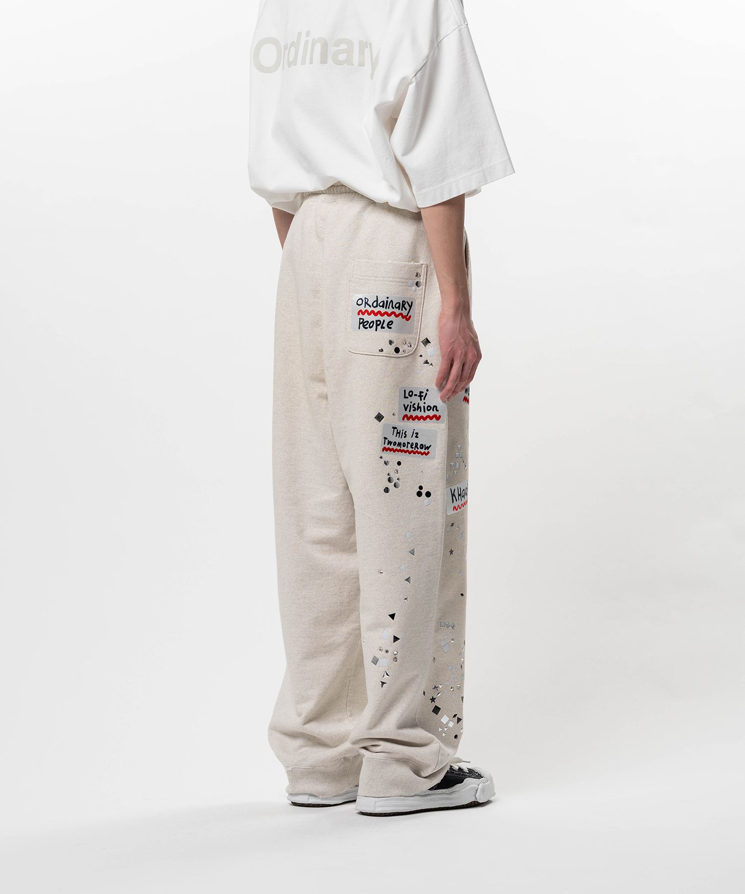 Embellished Sticker Sweat Pants