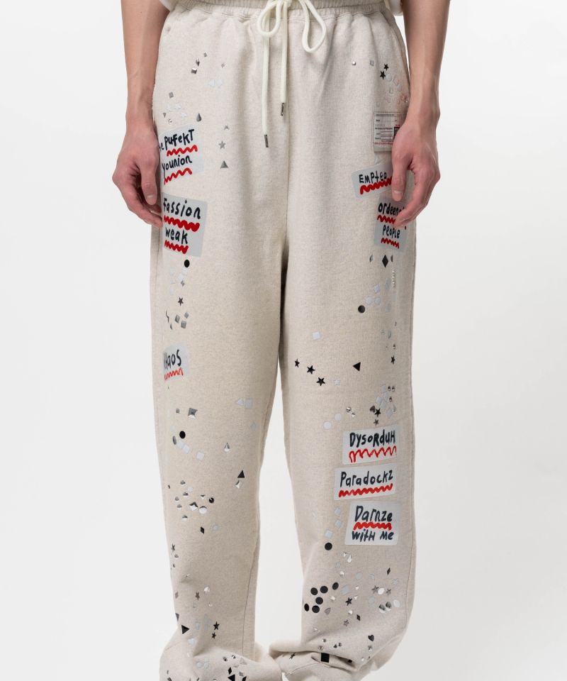 Embellished Sticker Sweat Pants