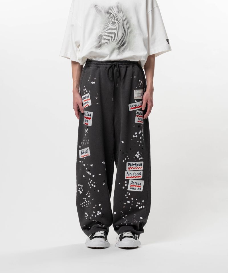 Embellished Sticker Sweat Pants