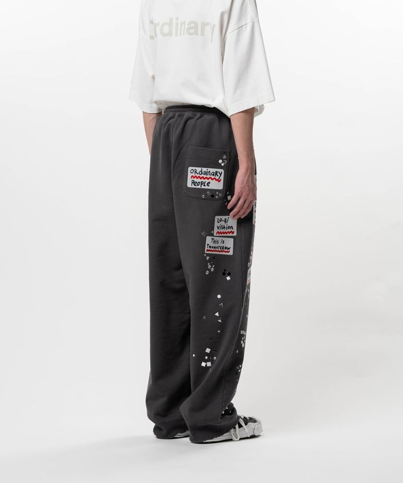 Embellished Sticker Sweat Pants