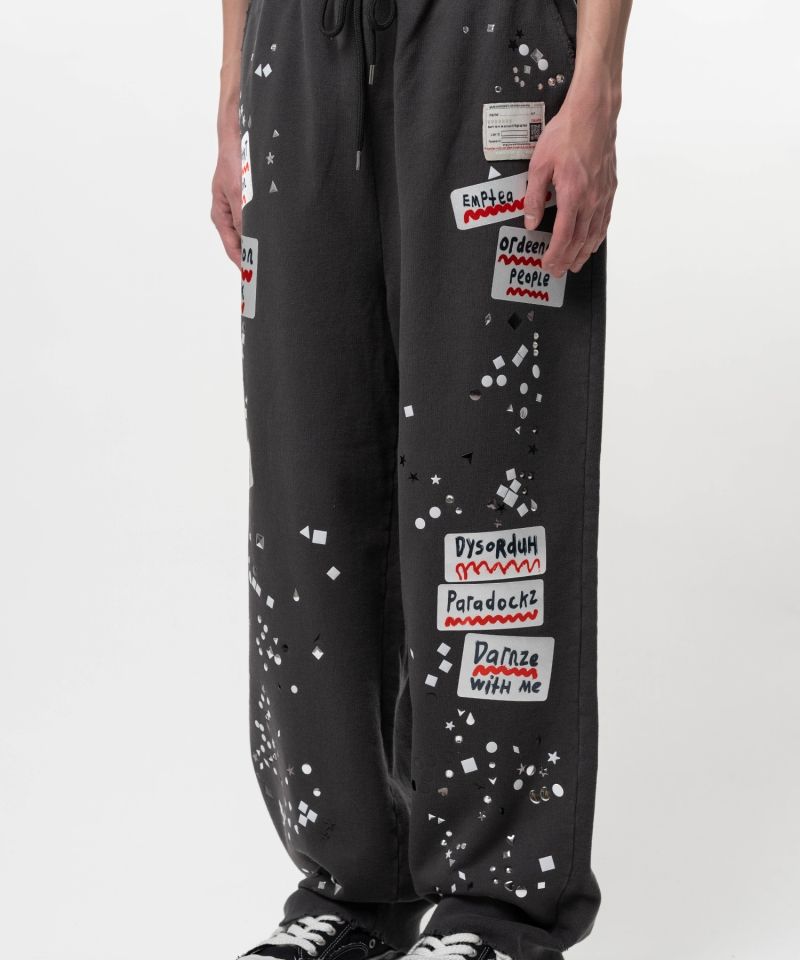 Embellished Sticker Sweat Pants