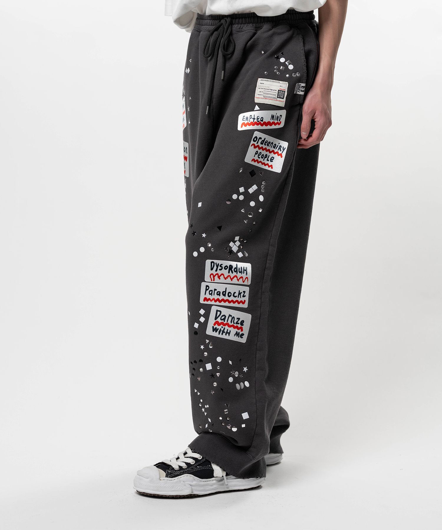 Embellished Sticker Sweat Pants