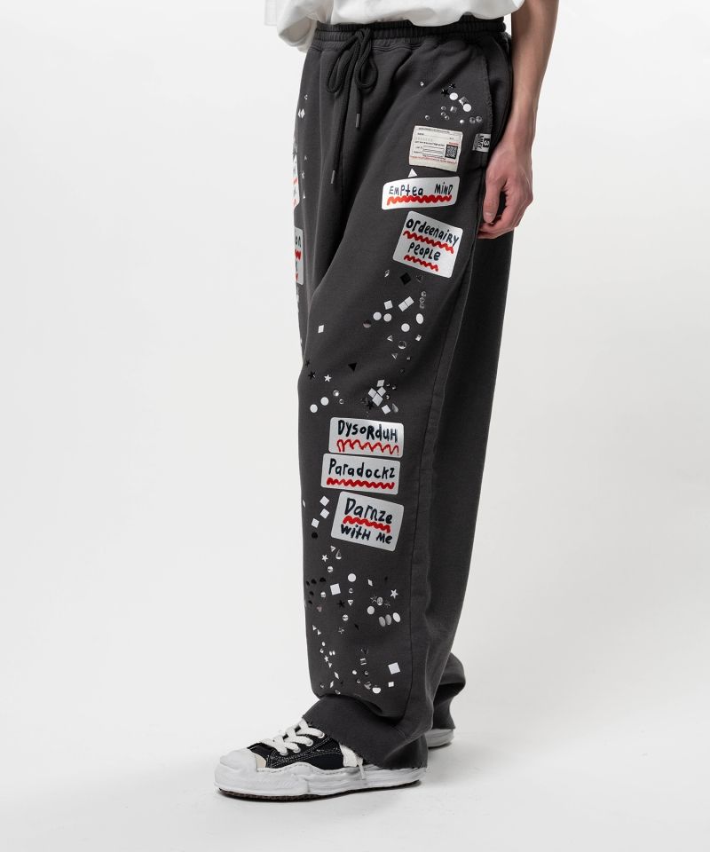 Embellished Sticker Sweat Pants