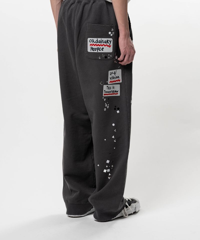 Embellished Sticker Sweat Pants