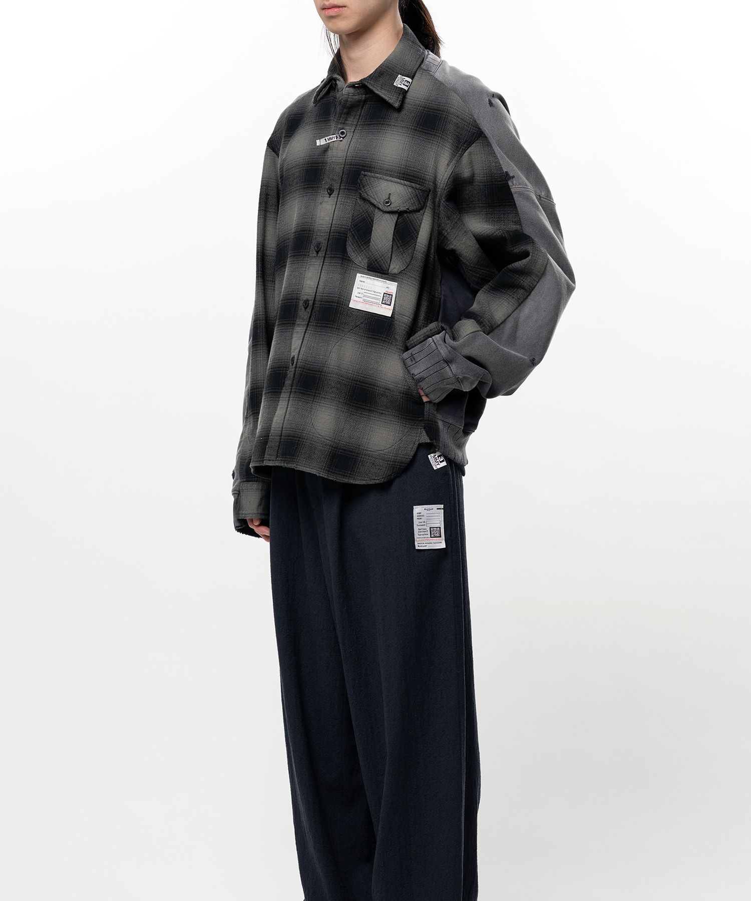 Front Back Combined Check Shirt