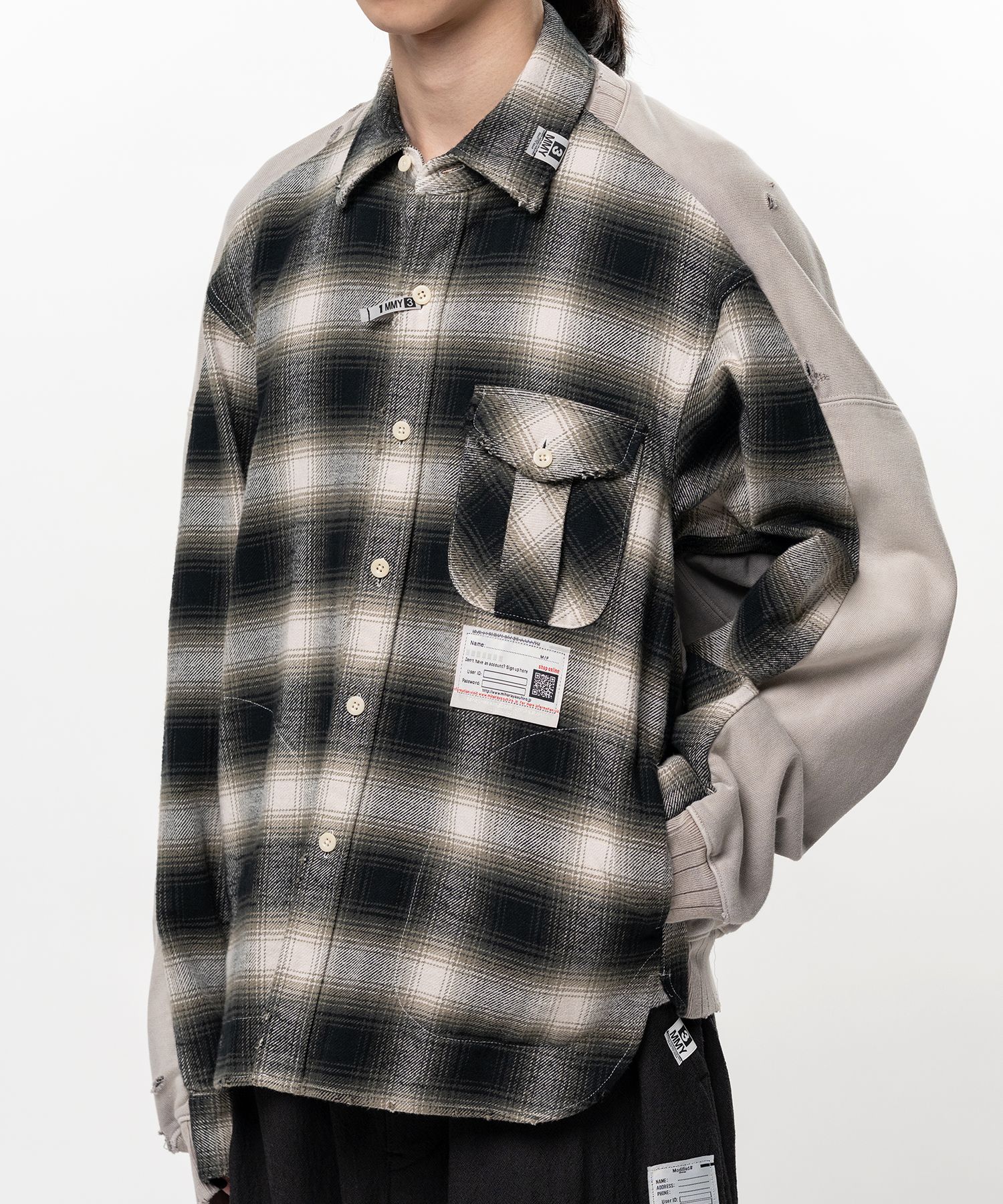 Front Back Combined Check Shirt