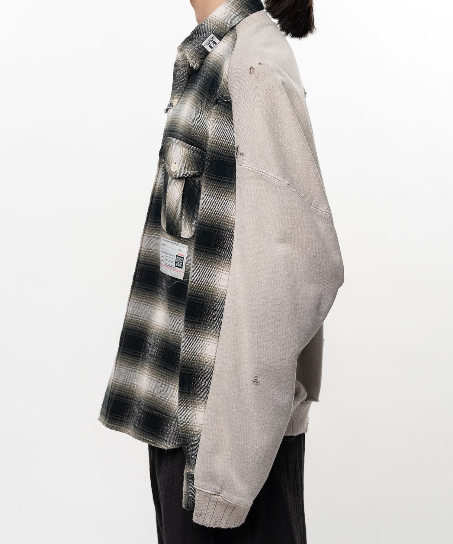 Front Back Combined Check Shirt